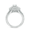 Thumbnail Image 5 of 2 CT. T.W. Certified Emerald-Cut Diamond Double Frame Multi-Row Engagement Ring in 14K White Gold (I/SI2)