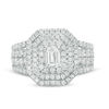 Thumbnail Image 6 of 2 CT. T.W. Certified Emerald-Cut Diamond Double Frame Multi-Row Engagement Ring in 14K White Gold (I/SI2)