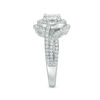 Thumbnail Image 4 of 1-1/2 CT. T.W. Certified Oval Diamond Frame Bypass Swirl Engagement Ring in 14K White Gold (I/SI2)