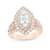 Thumbnail Image 1 of 2 CT. T.W. Composite Diamond Marquise Frame Multi-Row Engagement Ring in 14K Rose Gold