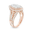 Thumbnail Image 2 of 2 CT. T.W. Composite Diamond Marquise Frame Multi-Row Engagement Ring in 14K Rose Gold