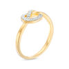 Thumbnail Image 1 of 1/20 CT. T.W. Diamond Love Knot Pretzel Ring in Sterling Silver with 14K Gold Plate