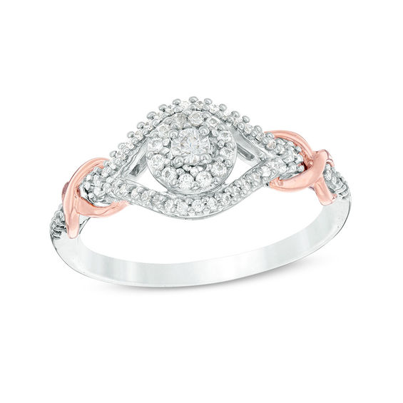 1 5 Ct T W Diamond Frame Infinity Knot Shank Promise Ring In T W Diamond Frame Infinity Knot Shank Promise Ring In Sterling Silver
