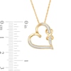 Thumbnail Image 2 of 1/15 CT. T.W. Diamond Infinity Knot Tilted Heart Pendant in Sterling Silver with 14K Gold Plate