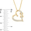 Thumbnail Image 2 of 1/15 CT. T.W. Diamond Infinity Knot Tilted Heart Pendant in Sterling Silver with 14K Gold Plate