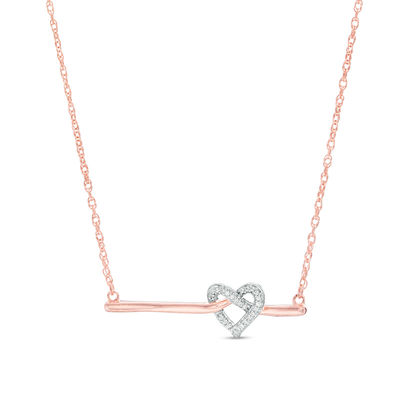 1/20 CT. T.W. Diamond Love Knot Heart 