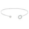 Thumbnail Image 2 of 1/3 CT. T.W. Diamond Flower Open Circle Frame Flex Bangle in 10K White Gold