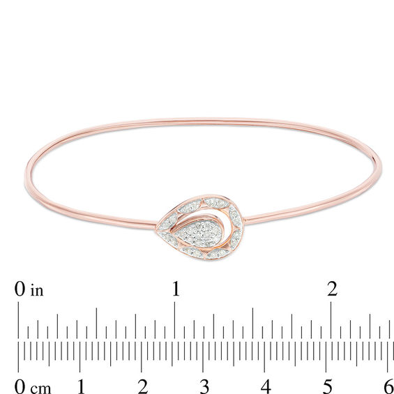 1/4 CT. T.w. Diamond Pear-Shaped Frame Flex Bangle in 10K Rose Gold