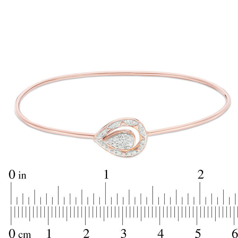 Main Image 3 of 1/4 CT. T.W. Diamond Pear-Shaped Frame Flex Bangle in 10K Rose Gold