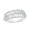 Thumbnail Image 1 of 1/8 CT. T.W. Diamond Leaf Ring in Sterling Silver