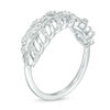 Thumbnail Image 2 of 1/8 CT. T.W. Diamond Leaf Ring in Sterling Silver
