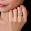 Thumbnail Image 3 of 1/8 CT. T.W. Diamond Leaf Ring in Sterling Silver