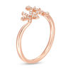 Thumbnail Image 2 of 1/10 CT. T.W. Diamond Triple Flower Ring in 10K Rose Gold