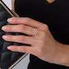 Thumbnail Image 3 of 1/4 CT. T.W. Multi-Diamond Swirl Flower Ring in 10K Rose Gold