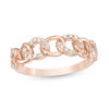 Thumbnail Image 1 of 1/4 CT. T.W. Diamond Alternating Chain Link Ring in 10K Rose Gold