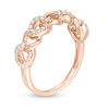 Thumbnail Image 2 of 1/4 CT. T.W. Diamond Alternating Chain Link Ring in 10K Rose Gold