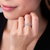 Thumbnail Image 3 of 1/3 CT. T.W. Diamond Greek Key Ring in 10K White Gold