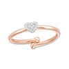 Thumbnail Image 0 of 1/20 CT. T.W. Heart-Shaped Multi-Diamond Adjustable Ring in 10K Rose Gold - Size 7