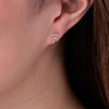 Thumbnail Image 2 of 1/10 CT. T.W. Diamond Leaf Stud Earrings in 10K Rose Gold