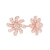 Thumbnail Image 0 of 1/4 CT. T.W. Multi-Diamond Twirl Flower Stud Earrings in 10K Rose Gold