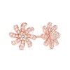 Thumbnail Image 1 of 1/4 CT. T.W. Multi-Diamond Twirl Flower Stud Earrings in 10K Rose Gold