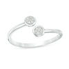 Thumbnail Image 0 of 1/20 CT. T.W. Diamond Circle Adjustable Open Ring in 10K White Gold - Size 7