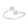 Thumbnail Image 1 of 1/20 CT. T.W. Diamond Circle Adjustable Open Ring in 10K White Gold - Size 7