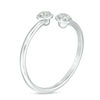 Thumbnail Image 2 of 1/20 CT. T.W. Diamond Circle Adjustable Open Ring in 10K White Gold - Size 7
