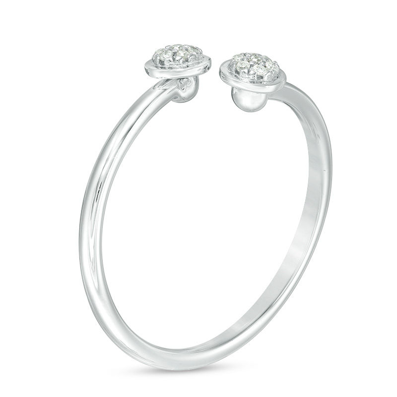 Main Image 2 of 1/20 CT. T.W. Diamond Circle Adjustable Open Ring in 10K White Gold - Size 7