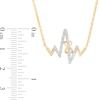 Thumbnail Image 2 of 1/6 CT. T.W. Diamond Infinity Knot Heartbeat Necklace in 10K Gold - 17.1"