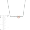 Thumbnail Image 2 of 1/15 CT. T.W. Diamond Infinity Heart Bar Necklace in Sterling Silver and 10K Rose Gold - 16.86"