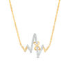 Thumbnail Image 1 of 1/6 CT. T.W. Diamond Infinity Knot Heartbeat Necklace in 10K Gold - 17.1"