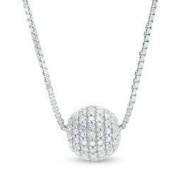 1/10 CT. T.W. Diamond Ball Pendant in Sterling Silver