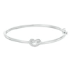 Thumbnail Image 1 of 1/15 CT. T.W. Diamond Love Knot Pretzel Bangle in Sterling Silver