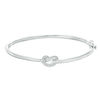 Thumbnail Image 0 of 1/15 CT. T.W. Diamond Love Knot Pretzel Bangle in Sterling Silver