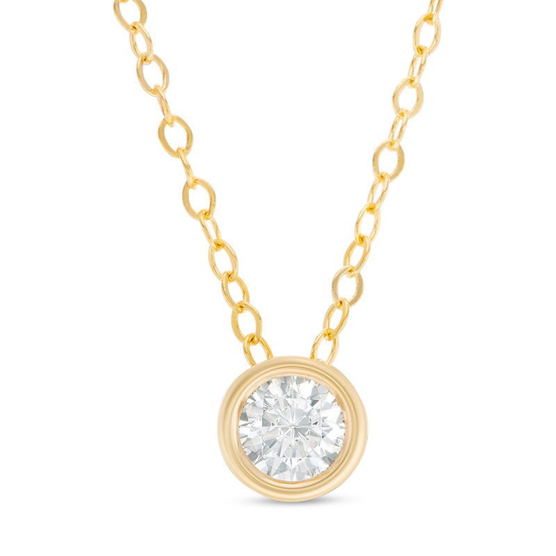 Main Image 1 of 1/4 CT. Diamond Solitaire Pendant in 14K Gold