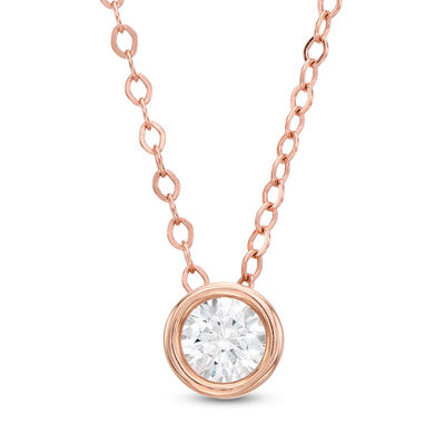 Cushion Pendant Necklace in 18K Rose Gold with Cognac Diamonds, 8mm | David  Yurman