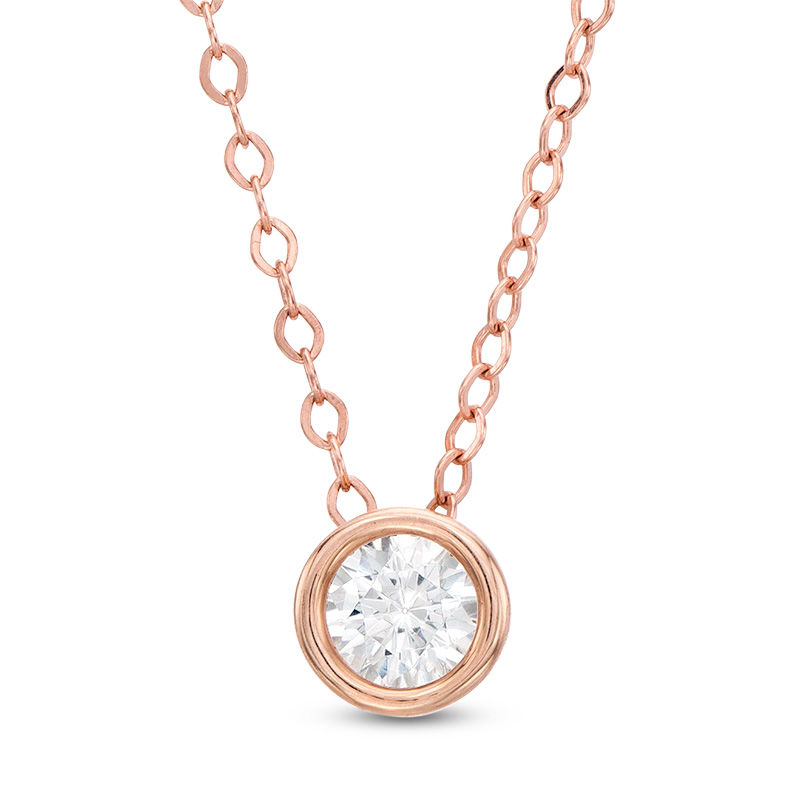 1/4 CT. Diamond Solitaire Pendant in 14K Rose Gold