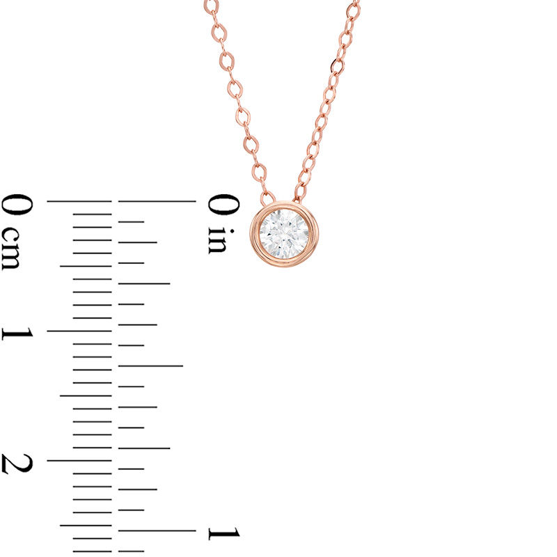 Main Image 3 of 1/4 CT. Diamond Solitaire Pendant in 14K Rose Gold