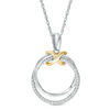 Thumbnail Image 1 of 1/8 CT. T.W. Diamond Infinity Knot Interlocking Circles Pendant in Sterling Silver and 10K Gold