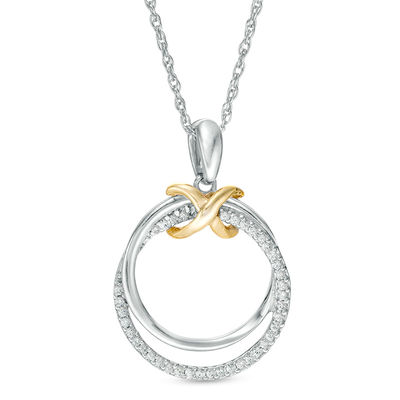 Gold Silver Double Circles Interlocking Circles Pendant Necklace Lovely Gift E Gold Silver Double Circles Interlocking Circles Pendant Necklace Lovely Gift E