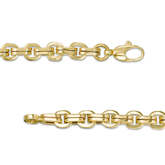 Made in Italy 7.0mm Double Row Squared Link Chain Bracelet in 10K Gold - 8.5"