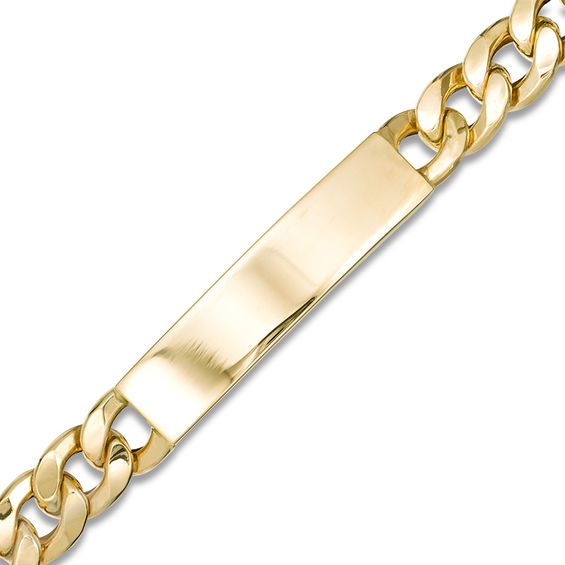 Made in Italy Mens ID Curb Chain Bracelet in 10K Gold  85  Zales