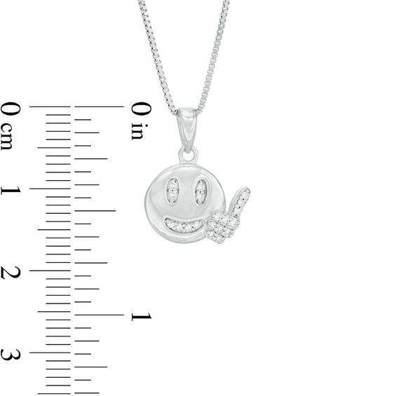 1/15 CT. T.w. Diamond Smiley Thumbs Up Pendant in Sterling Silver