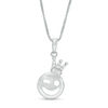 Thumbnail Image 1 of Diamond Accent Smiley Crown Pendant in Sterling Silver