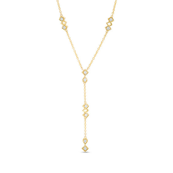 1/5 CT. T.w. Diamond Geometric Station "Y" Necklace in 10K Gold