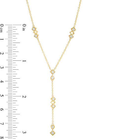 1/5 CT. T.w. Diamond Geometric Station "Y" Necklace in 10K Gold