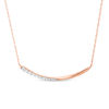 Thumbnail Image 1 of 1/6 CT. T.W. Diamond Twist Curved Bar Necklace in 10K Rose Gold