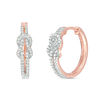 Thumbnail Image 1 of 1/3 CT. T.W. Diamond Knot Hoop Earrings in 10K Rose Gold
