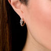 Thumbnail Image 2 of 1/3 CT. T.W. Diamond Knot Hoop Earrings in 10K Rose Gold